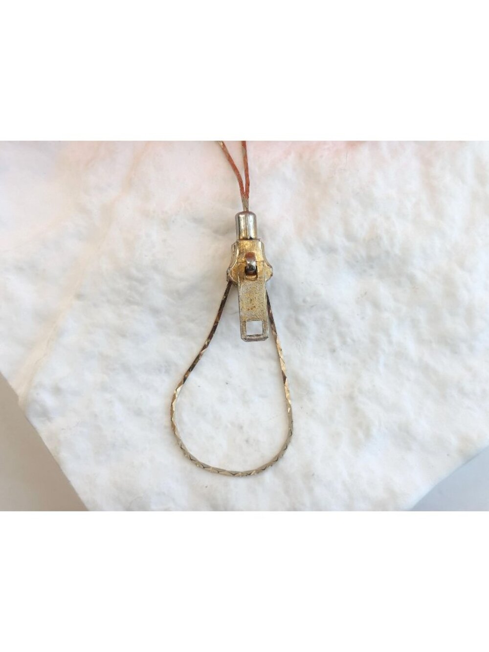 Minimalist Sliding Zipper Adjustable Cobra Chain 80's Vintage Glasses Chain 14"